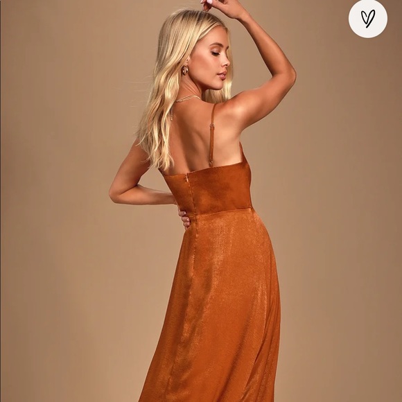 LULUS RUST MAXI DRESS - Picture 2 of 6
